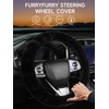 Fluffy Warm Steering Wheel Cover, Faux Wool Soft Texture Cute