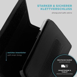 moex Mesh Case für Redmi Note 12 (4G) Gürteltasche mit Klettverschluss horizontal, Handy Holster mit Gürtelclip Robustes Nylon, Handytasche quer mit Halterung für Gürtel, Schwarz