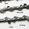AcbbMNS 3Pcs 14" Chainsaw Chains Blade Saw Replacement Semi Chisel,