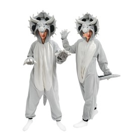 ABPTBAZ Unisex Adult Dinosaur Triceratops Onesie Pajamas Animal Christmas Costume Homewear Sleepwear for Women men