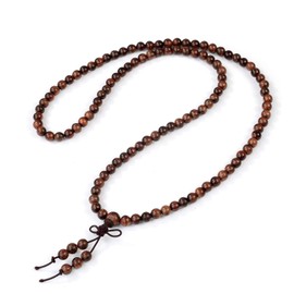 108 Wooden Beads Prayer Beads Buddhism 6 mm Bracelet for Yoga Meditation Prayer Brown Elastic Buddhist Tibetan Buddha Mala Chain Wrist Bracelets Necklace for Men and Women Gift, Wooden beads