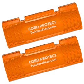 Twist and Seal Cord Protect (2 Pack) - Outdoor Extension Cord Safety Cover Connector and Weatherproof Electrical Protector – Orange