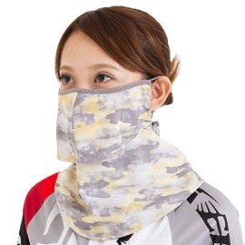 YAKeNU UV CUT MASK UV Protection Face Cover, Yakenu Fit, Normal UV Protection Mask (Snap Button, 576 Yellow x Gray Camo)