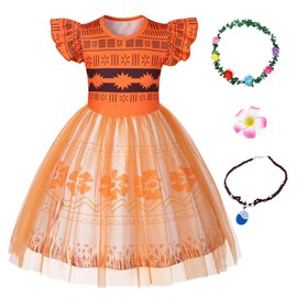 Jurebecia Princess Dress Up for Girls Ocean Adventure Costume Dress with Accessories Kids Role Play Party Outfits 3-4 Years