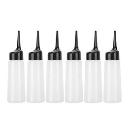 6 PCS Botellas Aplicadoras De Color De Cabello, Plástico Aplicador De Aceite Para El Cabello Con Escala Rellenables Bote Mezclador Con Aplicador Transparente Herramienta De Peinado Para Salón Belleza