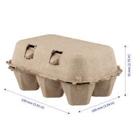 SOUJAP 20 PCS 6 Count Cardboard Paper Egg Cartons, 15 x 10 x 7cm Half Dozen Pulp Egg Cartons for Kitchen