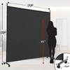 SIMFLAG 6FT Single Panel Room Divider with Wheels,Rolling Fabric Room