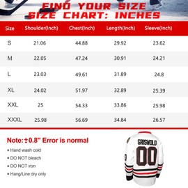 Ice Hockey Jerseys for Men - Griswold #00 Hockey Jerseys Stitched Letters and Numbers, for Men,Father,Boyfriend,Friend S-3XL (X-Large, White)