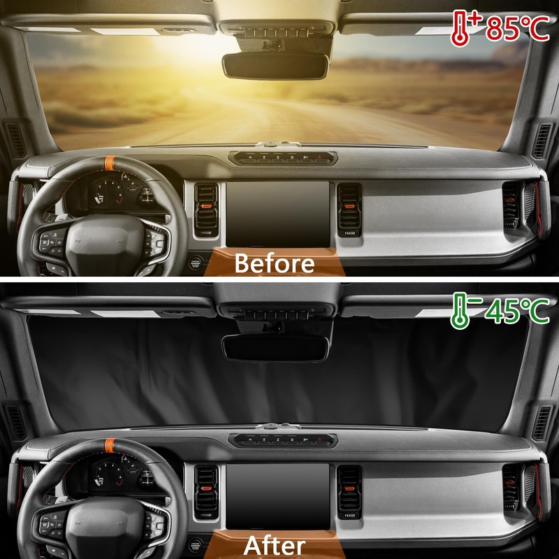 JAKISIMA Windshield Sun Shade, Shade Heat Shield Sunshade Windshield Window