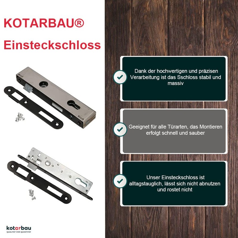 KOTARBAU Mortise Lock PZ 90/22 with Lock Case Counter Plate