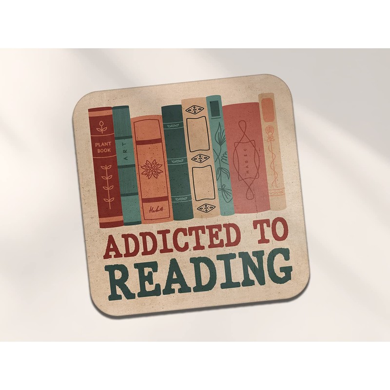 Square Single Coaster - Addicted to Reading Read Books Addict