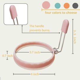 YOLCAR Silicone Egg Rings, Leak-proof Liquid Egg Ring Mold, Upgraded Nonstick Egg Fryer for Pancake and Breakfast Sandwiches, Multicolor, Set of 4 Pack