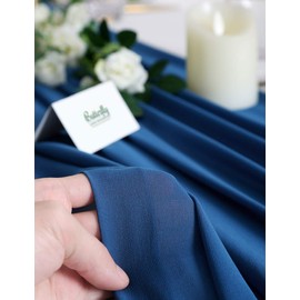 B-COOL Blue Table Runners Chiffon Table Runner 27x120 inch Wedding Table Runner Soft Farbic for Wedding Holiday Thanksgiving Day Christmas Decoration Navy Blue