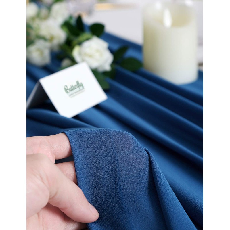 B-COOL Blue Table Runners Chiffon Table Runner 27x120 inch Wedding