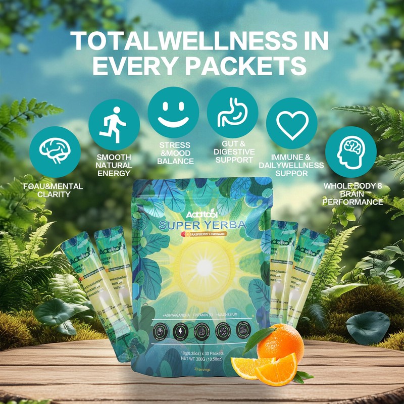 AddTool-super yerba packets - Instant Tea Powder, Yerba Raspberry Lemonade