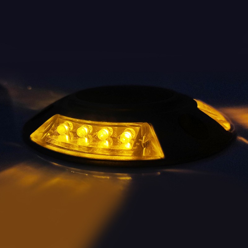 Solar Deck Lights Driveway Dock Lights 12 Led IP68 Waterproof