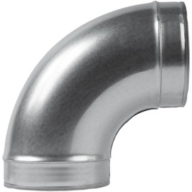ECOPRO VENT 6" Inch 90˚ Degree Galvanized Steel Duct Elbow - Pressed Industrial Connector Bend - Ventilation Pipe Fitting - Dryer, Exhaust, Extractor Hood Air Inlet, Outlet Pipe Joint