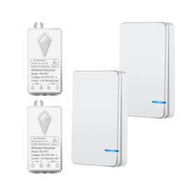 Wireless Switch, USUPERINK Wireless Light Switch, Mini Switch Receiver Kit, No Wiring, No WiFi, Outdoor 1900ft Indoors 229ft Remote for Led Light, Ceiling Lights and Lamps,IP66 Waterproof（2SET）