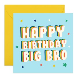 Central 23 Happy Birthday Card For Brother - Cute Greeting Cards For Men Him Male - Big Brother Birthday Cards - Comes With Fun Stickers