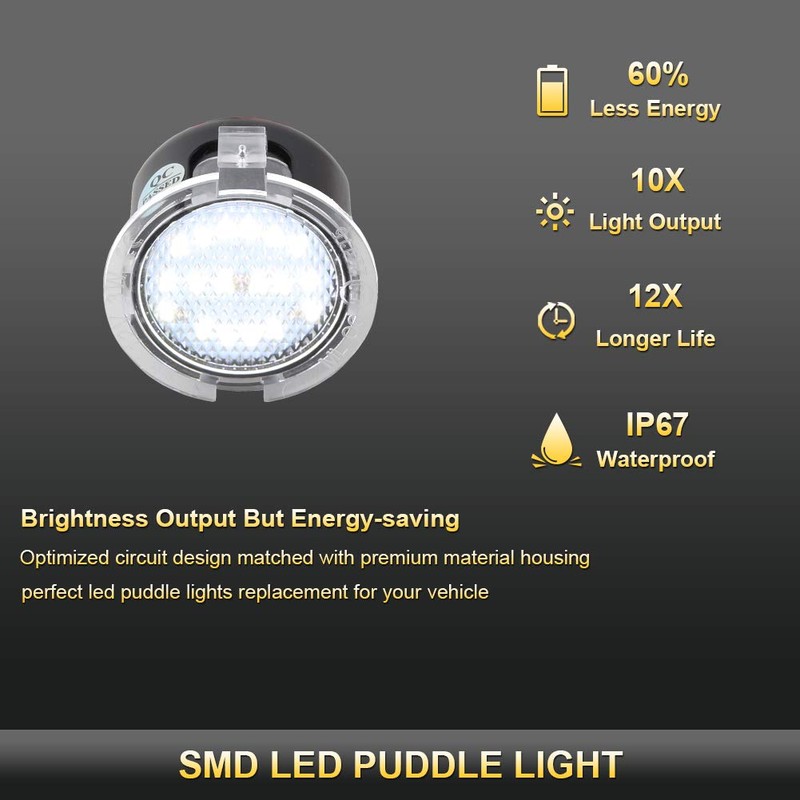 Gempro LED Side Mirror Lights Puddle Lamp Assembly for 2007-2020