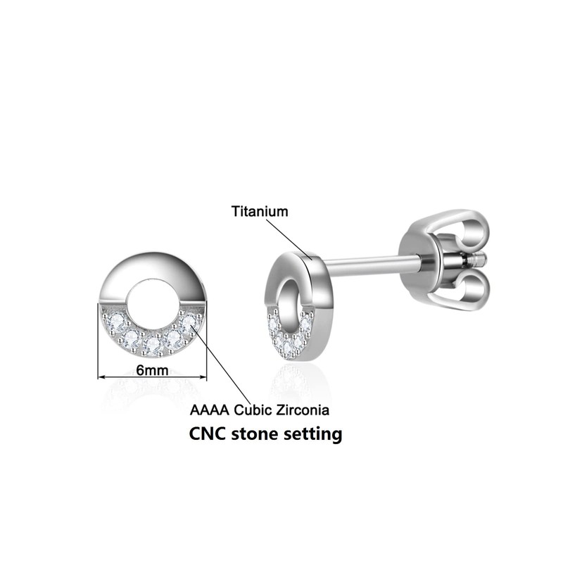 G23 Titanium Earrings for Sensitive Ears, Titanium Stud Earrings for