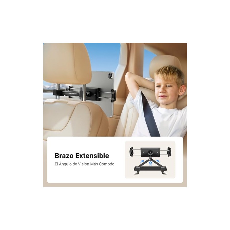 UGREEN Soporte para Tablet Automóvil, Porta Tablet Auto con Brazo