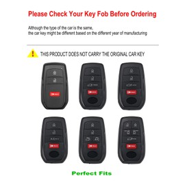 YONUFI for Toyota Key Fob Cover Leather Car Key Fob Case Keychain Compatible for Venza Tundra Rav4 Prime Sienna Corolla Cross Crown Hilux Key Holder -Blue