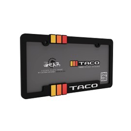 Retro Heritage Stripe Taco License Plate Frame; Classic Tri-Color; 3D Raised Letter