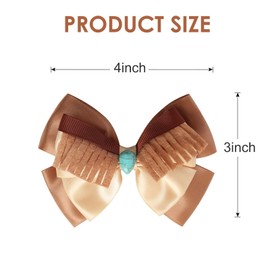Princess Hair Bow Clips for Girls Women 4 Inch Birthday Gift Dress up Hair Accessories for Pocahonta