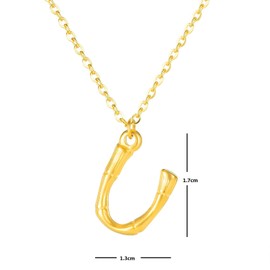 Caimeytie Women's Necklace with Letter Pendant Titanium Stainless Steel Gold Initial Necklace U Valentines Gifts for Your Love