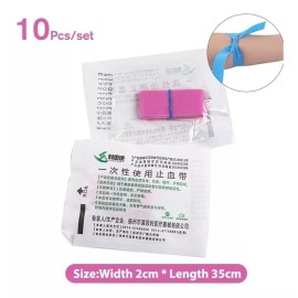MedStar 10 Pz Ligadura Rosa Pink Torniquete Tipo Latex Enfermera Lab