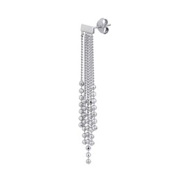 Vanbelle Sterling Silver Jewelry - Rhodium Plated with 925 Stamp - Beaded Tassle Earring - Elegant Handcrafted for Women