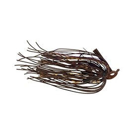Buckeye Lures Mop Jig with Heavy Living Rubber Skirting, Double Rattles & Mustad Flippin' Hook | Durable Chip-Resistant Bass Fishing Bait | Peanut Butter & Jelly, 1/2 oz