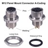 M12 4 Pin Male FEMA Aviation Panel Mount Connector,Lonlonty 12mm