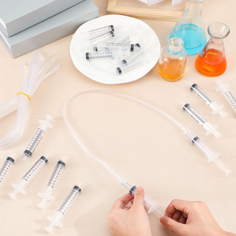 Threlaco 12 Pcs Hydraulic and Pneumatic Kit 10ml Plastic Syringe