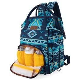 Wrangler Aztec Backpack Organized Daypack Travel Baby Bag with Stroller Strap and Side Bottle Pockets WG2204-9110NY