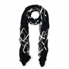 TrendsBlue Premium 2-Layer Viscose Plaid Scarf, Black