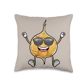 Dancing Jicama Vegan Plant-Based Food Lover Throw Pillow