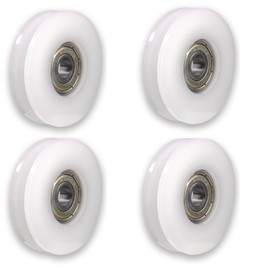 ATOPLEE 4pcs Round Groove Nylon Pulley Wheels Roller for Slide Gate/Angle Bar/Drawers (8x46.5x10mm)