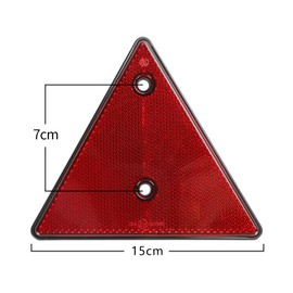 Qiping 4 Pack Red Trailer Triangle Reflectors, Screw-on E-Mark Approval Rear Triangle Reflector for Caravan, Truck, Van