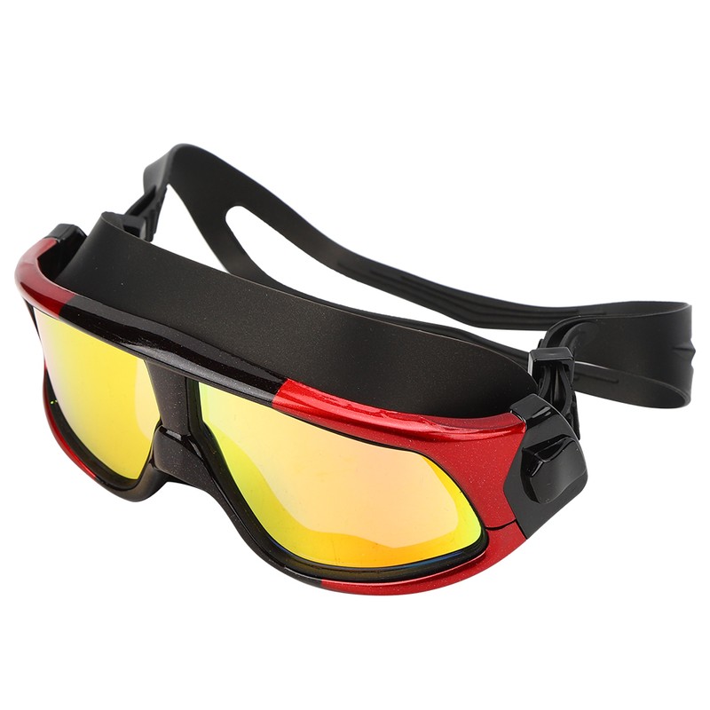 Adult Large Frame Waterproof Antifog Swimming Goggles Electroplate Plain Glass