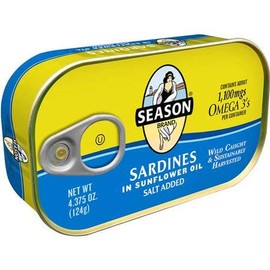 Season Wild Caught Sardines in Sunflower Oil | BUNDLE 4 PACK | 4.375 oz EACH