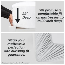 Southshore Fine Living, Inc., 100% Cotton Floral Sheets California King, 300 TC Cal King Size Sheets Set Cotton, 22" Deep Pocket Fitted Sheet, Sweetbrier, Ballard Blue Bedding Set with White Flowers