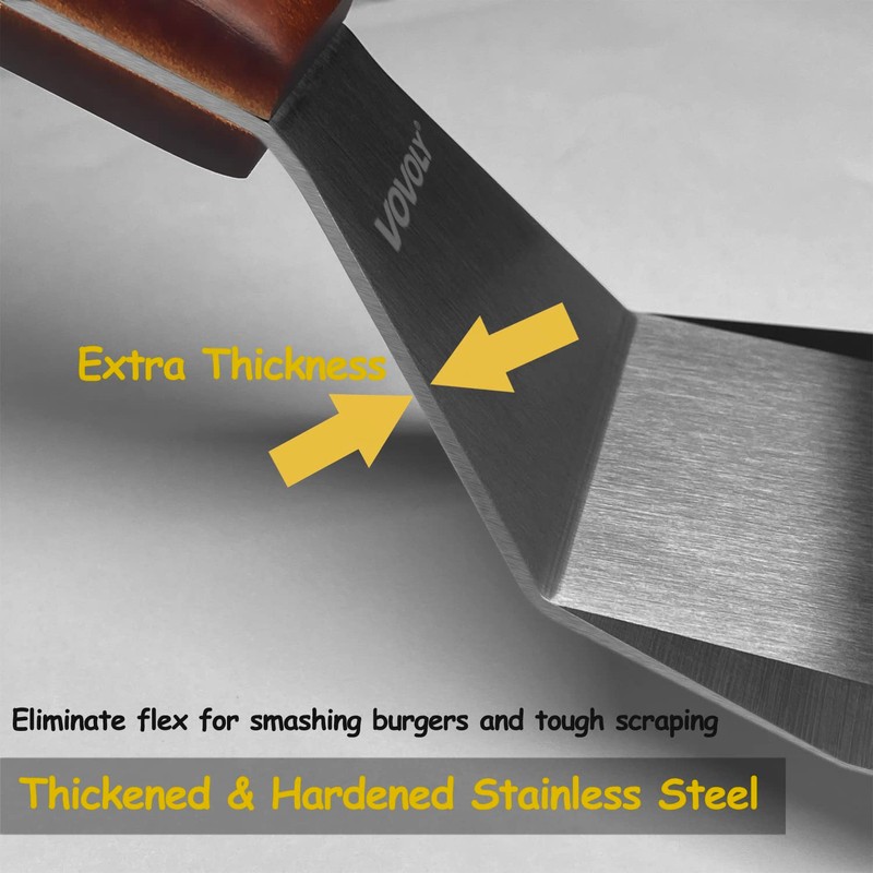 Professional Metal Spatula for Cast Iron Skillets and Flat Top
