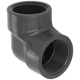 Spears 808 Series PVC Pipe Fitting, 90 Degree Elbow, Schedule 80, 1" NPT Female