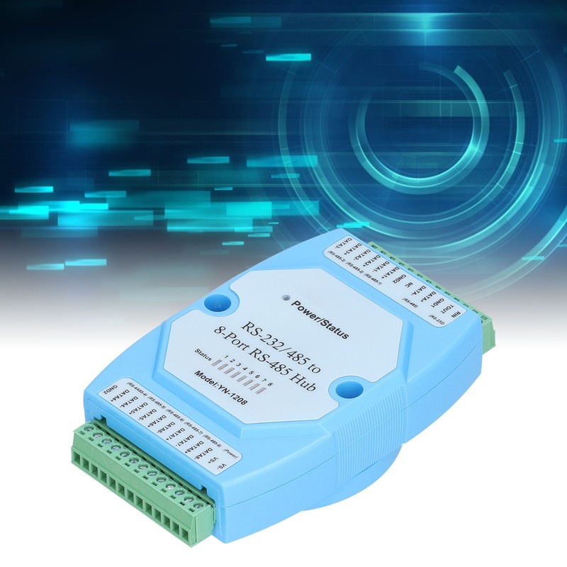RS485 Hub 8 Ports OptoIsolated AntiInterference HighSpeed Transmission Repeater Distributor