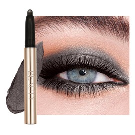 Metallic Eyeshadow Pencil, Lasting Shimmer Eyeshadow Stick,Highly Pigmented Waterproof Eyeliner Pencil, Create Glitter Eye Contour Makeup,Perfect Gifts for Women 12 Midnight Black Shimmer