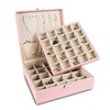 Frebeauty Earring Organizer Classic Jewelry Box 50 Slots Double Layer