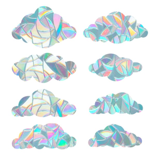 GORGECRAFT 8Pcs Large Rainbow Window Clings 3D Decorative Window Film