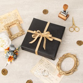 Ribbli Champagne Gold Velvet Ribbon 3 Rolls Double Faced 3/8 Inch 18-Yard with Wooden Spool Use for Christmas Tree Ornaments Gift Wrapping Wreath Decoration Wedding Boutonnieres